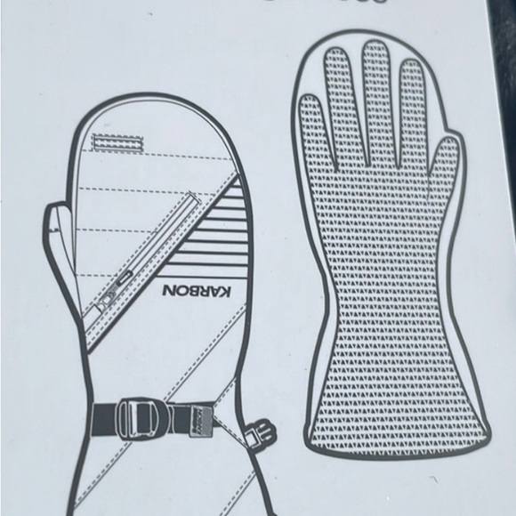 Karbon Unisex Leather Ski Mitts - (multiple sizes available) - Picture 5 of 9